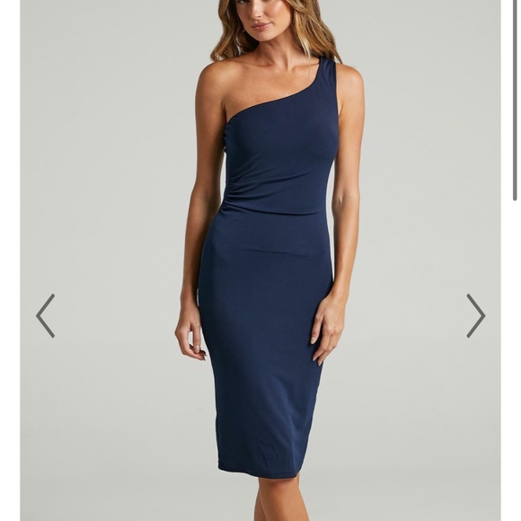 One Shoulder Bodycon Midi Dress in Navy - NWT, Size AU 8 (S) - Picture 4 of 4